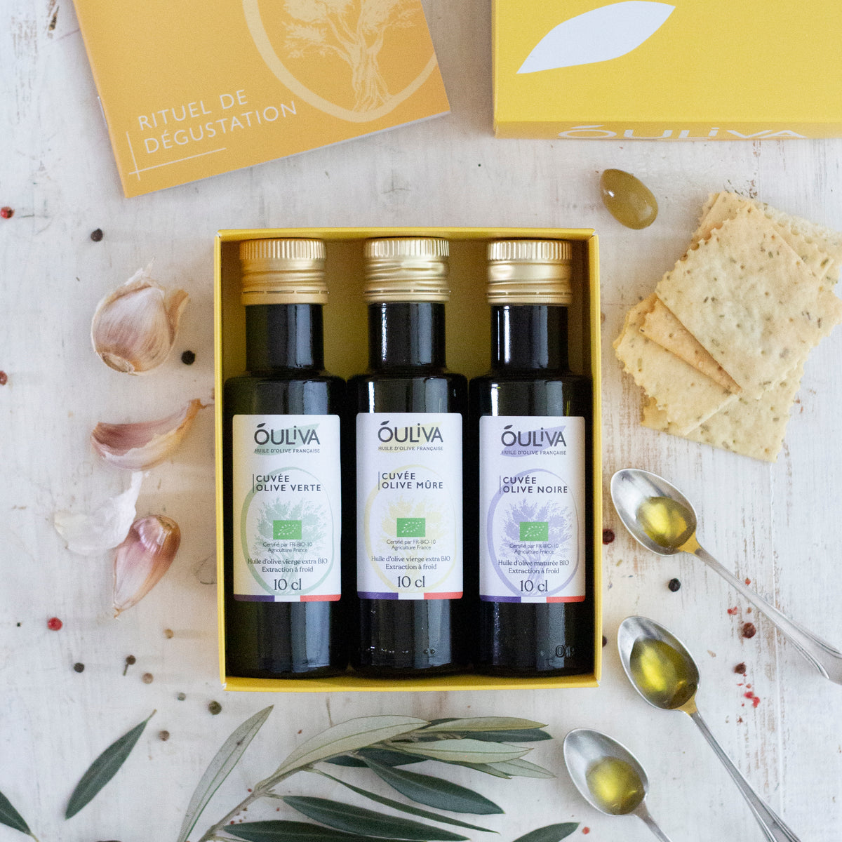 Coffret dégustation : huilier en céramique et huile d'olive vierge extra  Bio Kaïa — Datcha